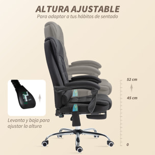Silla de Oficina con 6 Puntos de Masaje Vibratorio, Silla de Escritorio Giratoria, Respaldo Reclinable 135Âº, Función Calefacción, Reposapiés Retráctil, Altura Ajustable, Control Remoto, Negro