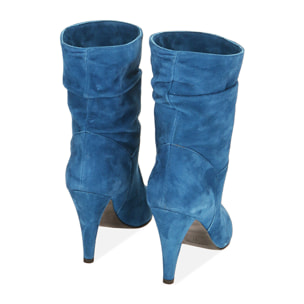 Ankle boots avio in camoscio, tacco 10 cm