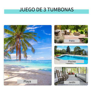 Set de 2 Tumbonas Jardín Exterior con Mesa Auxiliar de Vidrio Templado Tumbonas con Respaldo Reposabrazos para Patio Piscina Terraza Exterior Gris