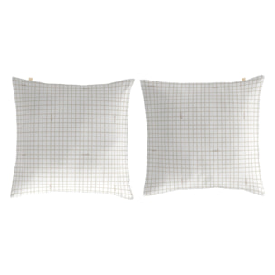 2 Fundas de almohada 50x50 cm lino REALEJO - 100% algodón -
