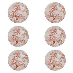 Set 6 piatti fondi Jacquard in ceramica sottosmalto