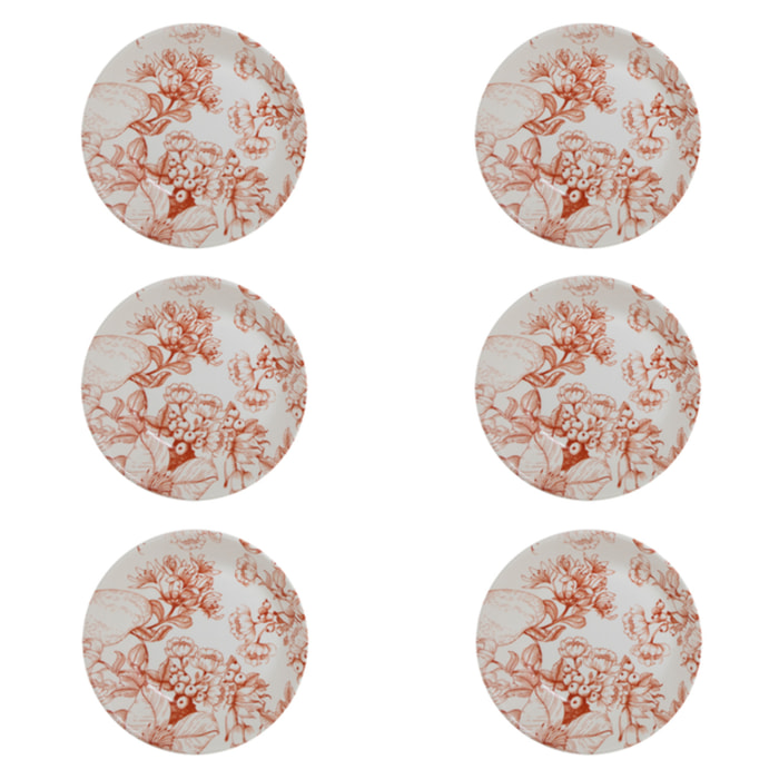 Set 6 piatti fondi Jacquard in ceramica sottosmalto