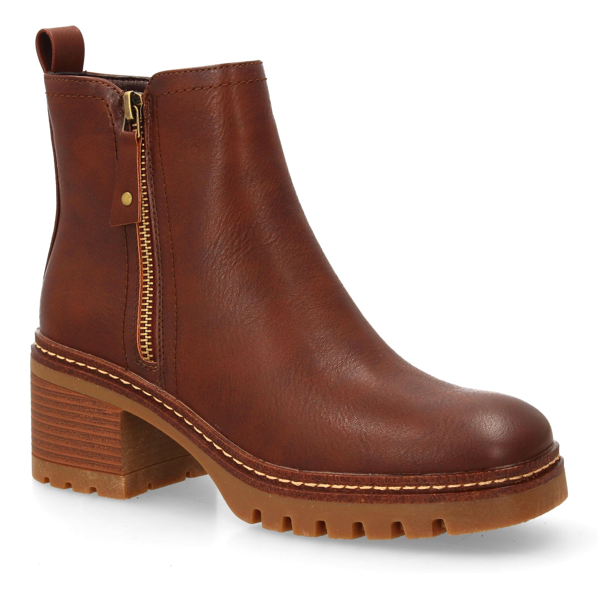 Botín mujer con tacón y cremallera