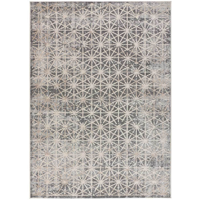 PAULA Alfombra de estilo vintage con relieve en gris, varias medidas disponibles.