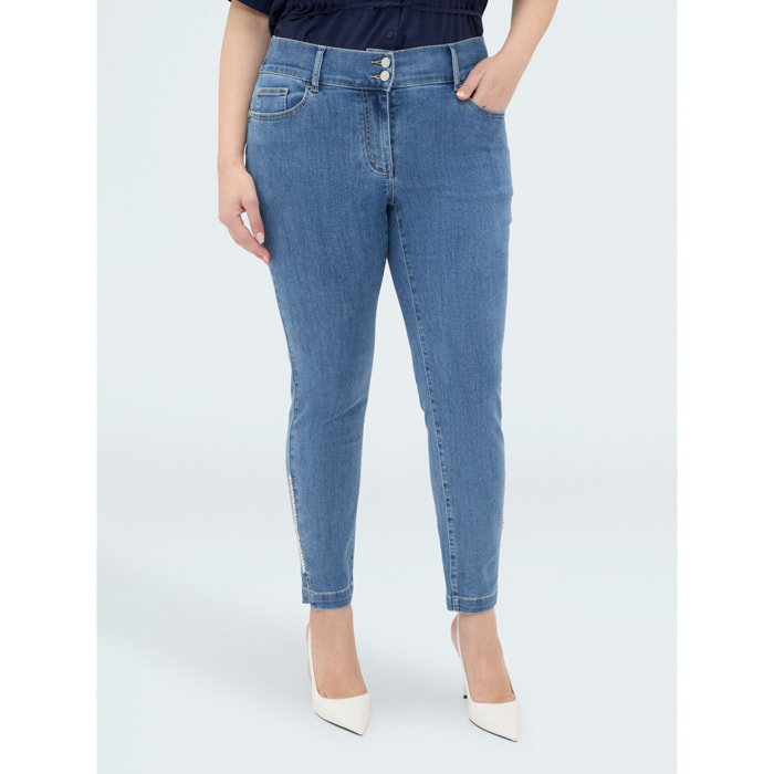 Fiorella Rubino - Jeans Skinny con applicazione luminosa - Blu