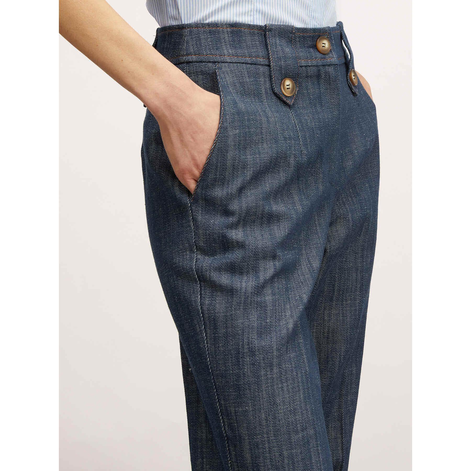 Motivi - Jeans wide leg effetto fiammato - Blu