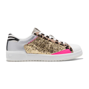 Zapatillas Casual Mujer Court V2 Tennis Basic Glitter Oro / Leo