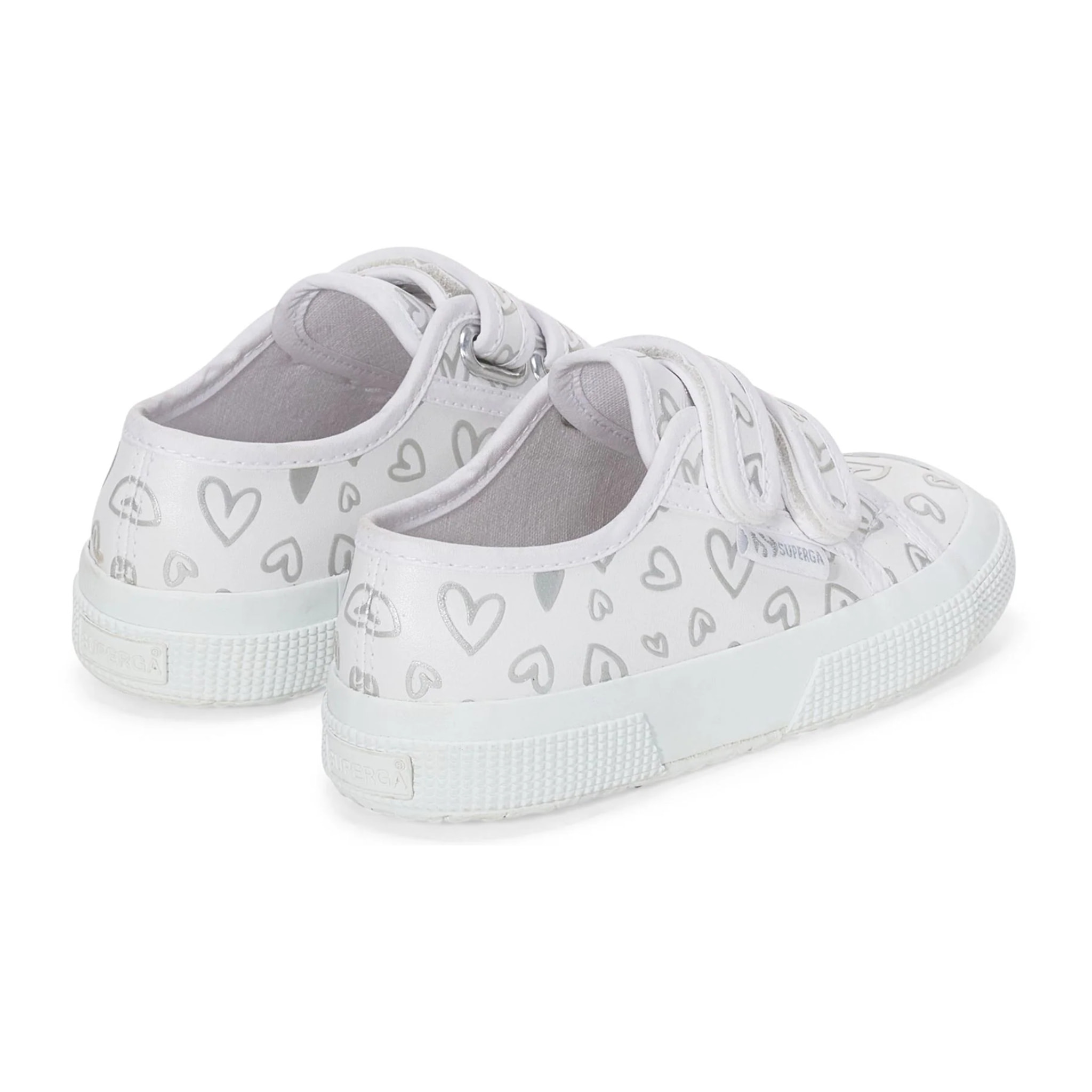 Le Superga Bambina 2750 KIDS STRAPS VEGAN MATERIAL CUTE HEARTS PRINT