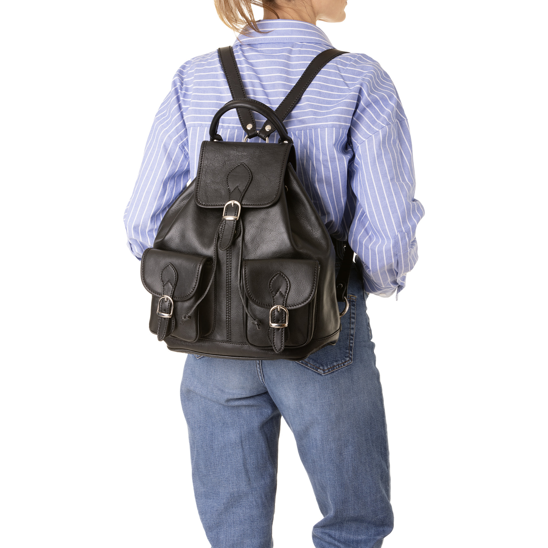 Zaino  unisex In Vera pelle Made in Italy 31x35x13 cm