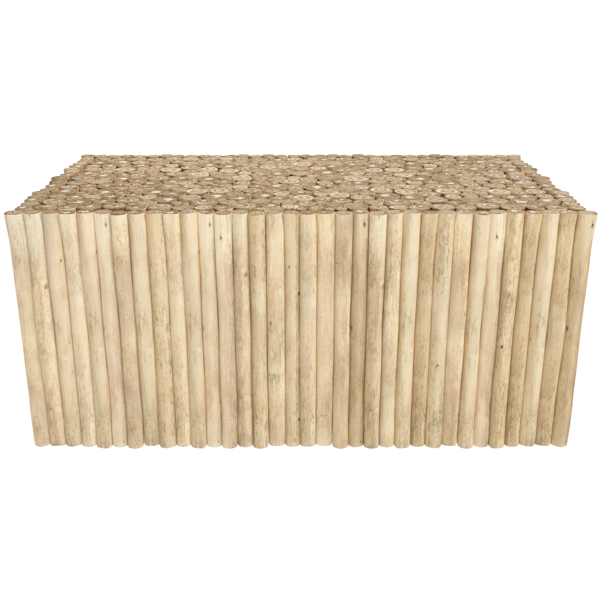 Salon de jardin 4 personnes en bois de teck avec canapé, table basse - Sunny