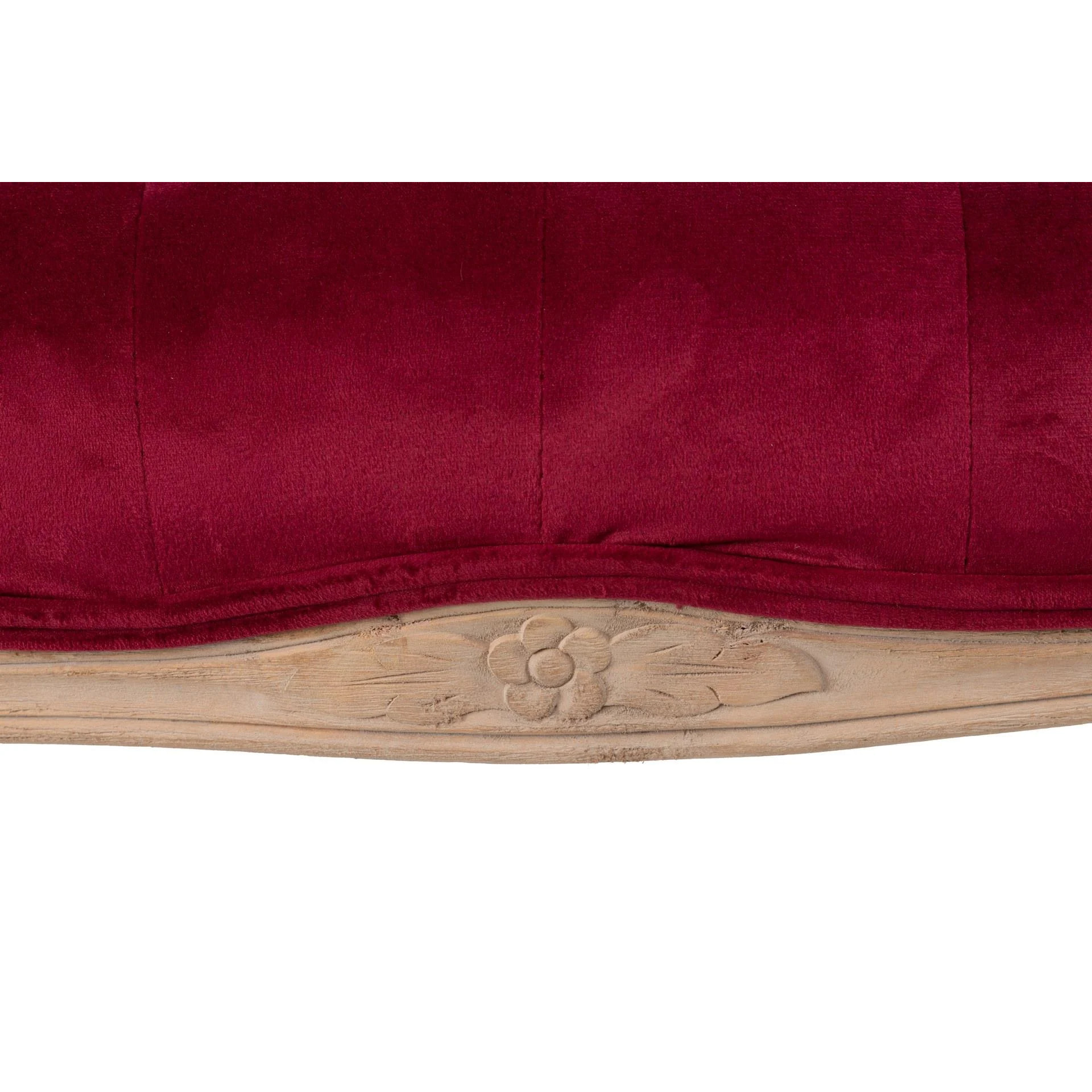 Pie Cama Velvet Capitone Patas Madera 110x36x47 Cm