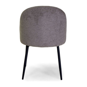 Sedia Mary Vacchetti in tessuto grigio con struttura nera cm60x50,5h79,5