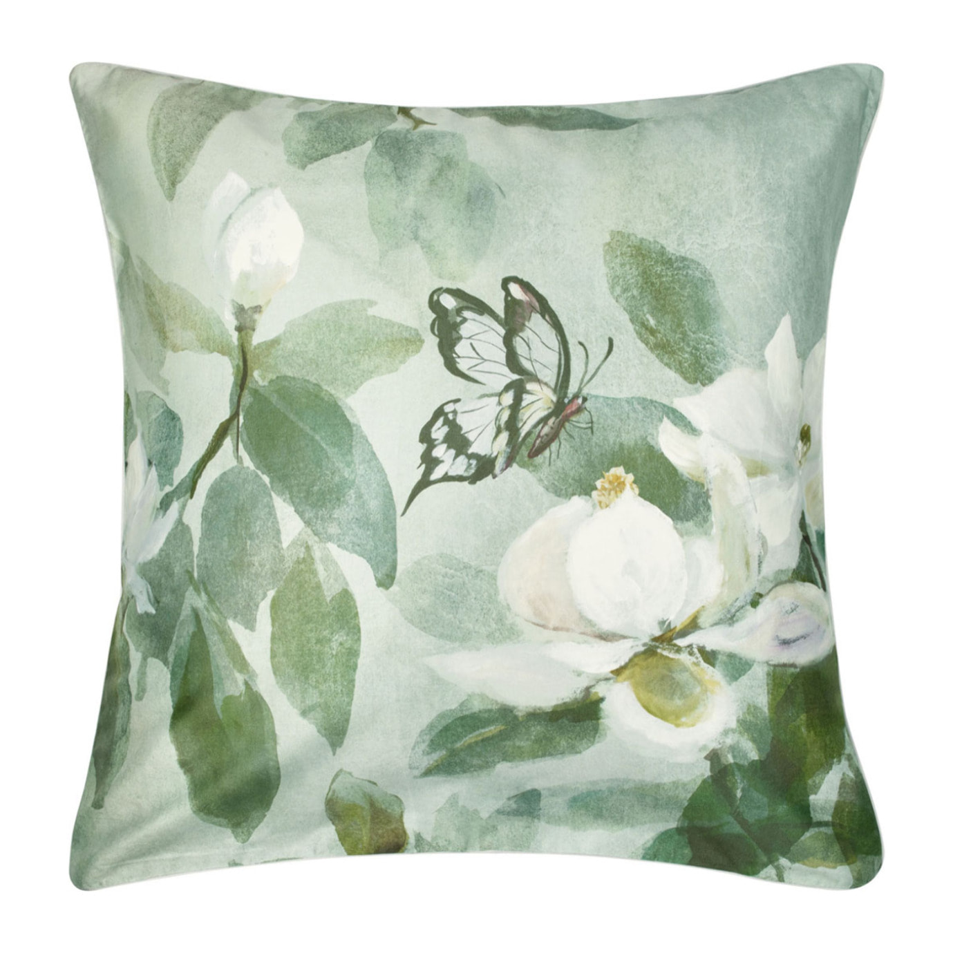Taie d'oreiller imprimée en satin de coton, KIYOSUMI, Vert