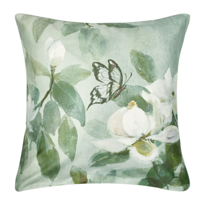 Taie d'oreiller imprimée en satin de coton, KIYOSUMI, Vert
