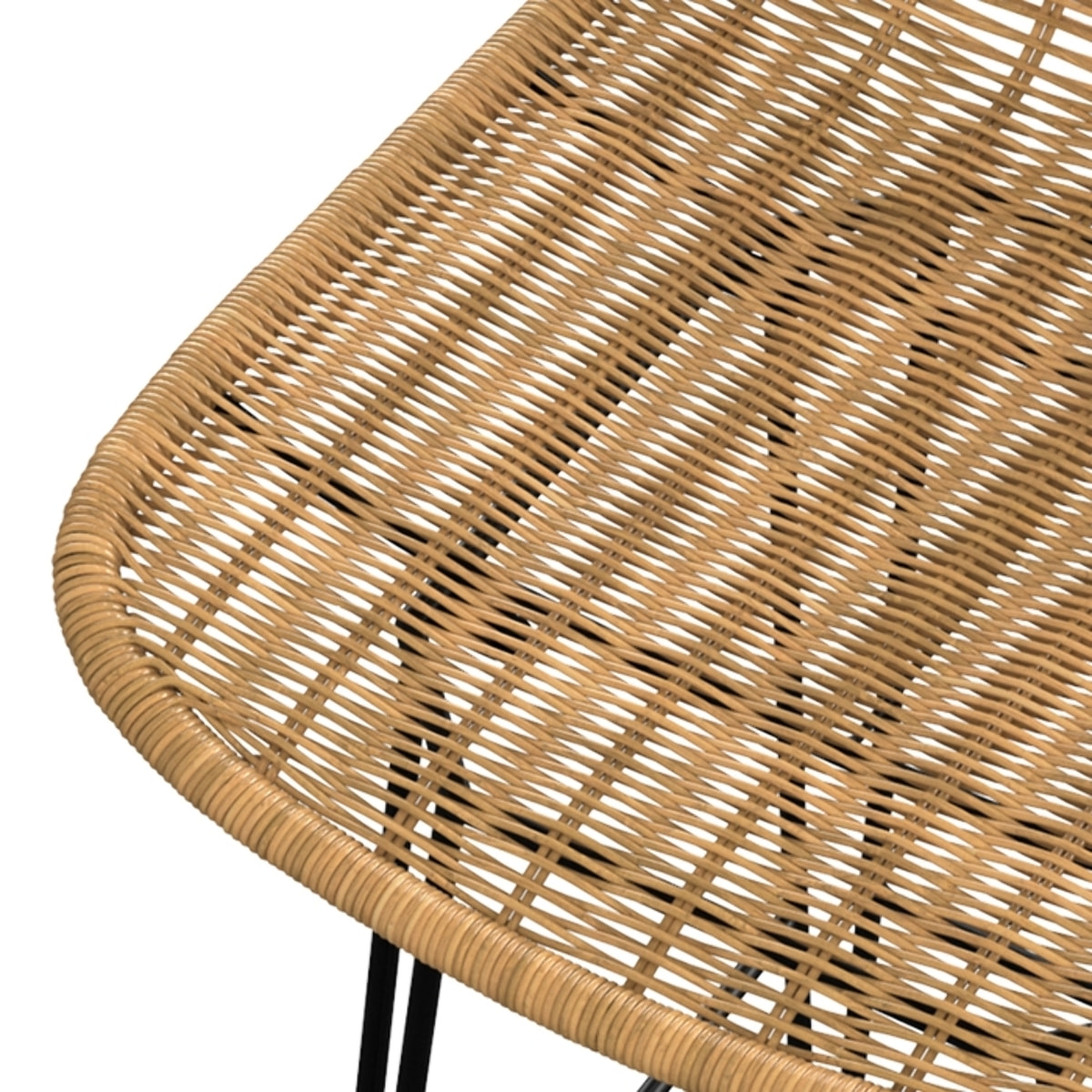 Lot de 2 chaises de bar 76 cm en résine tressée marron - Jigani