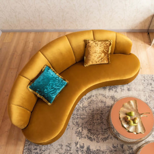 Coussin à franges Cannes 55x55cm jaune Kare Design