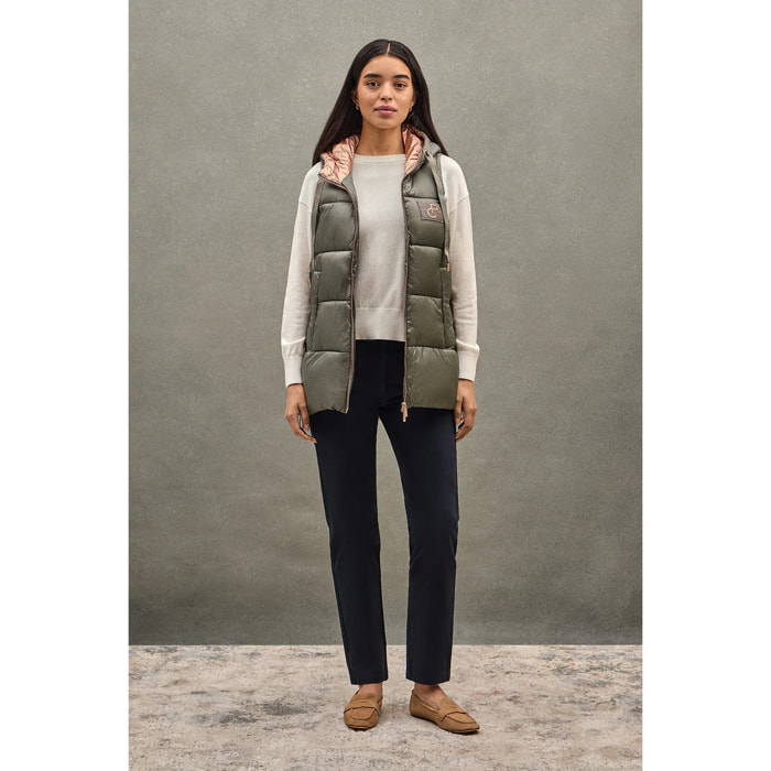 Chaleco acolchado verde militar con logo Polo Club