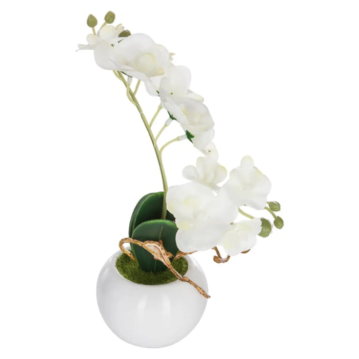 Orchidée artificielle pot céramique H25cm