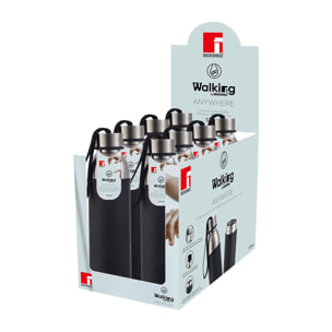 Botella de agua 570ml acero inoxidable negro Walking anywhere- Bergner
