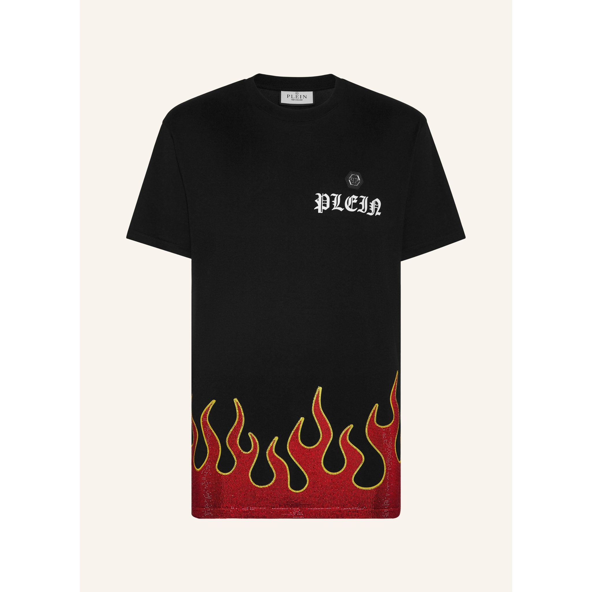 PHILIPP PLEIN Camiseta de cuello redondo y manga corta FLAME