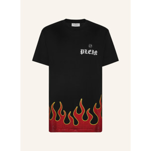 PHILIPP PLEIN Camiseta de cuello redondo y manga corta FLAME