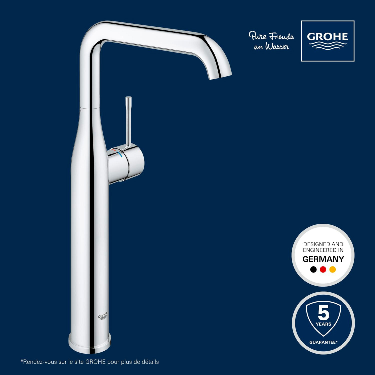 Mitigeur lavabo Essence, Taille XL, chromé