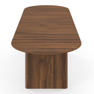 Table à manger extensible Japandi 200-300cm effet noyer