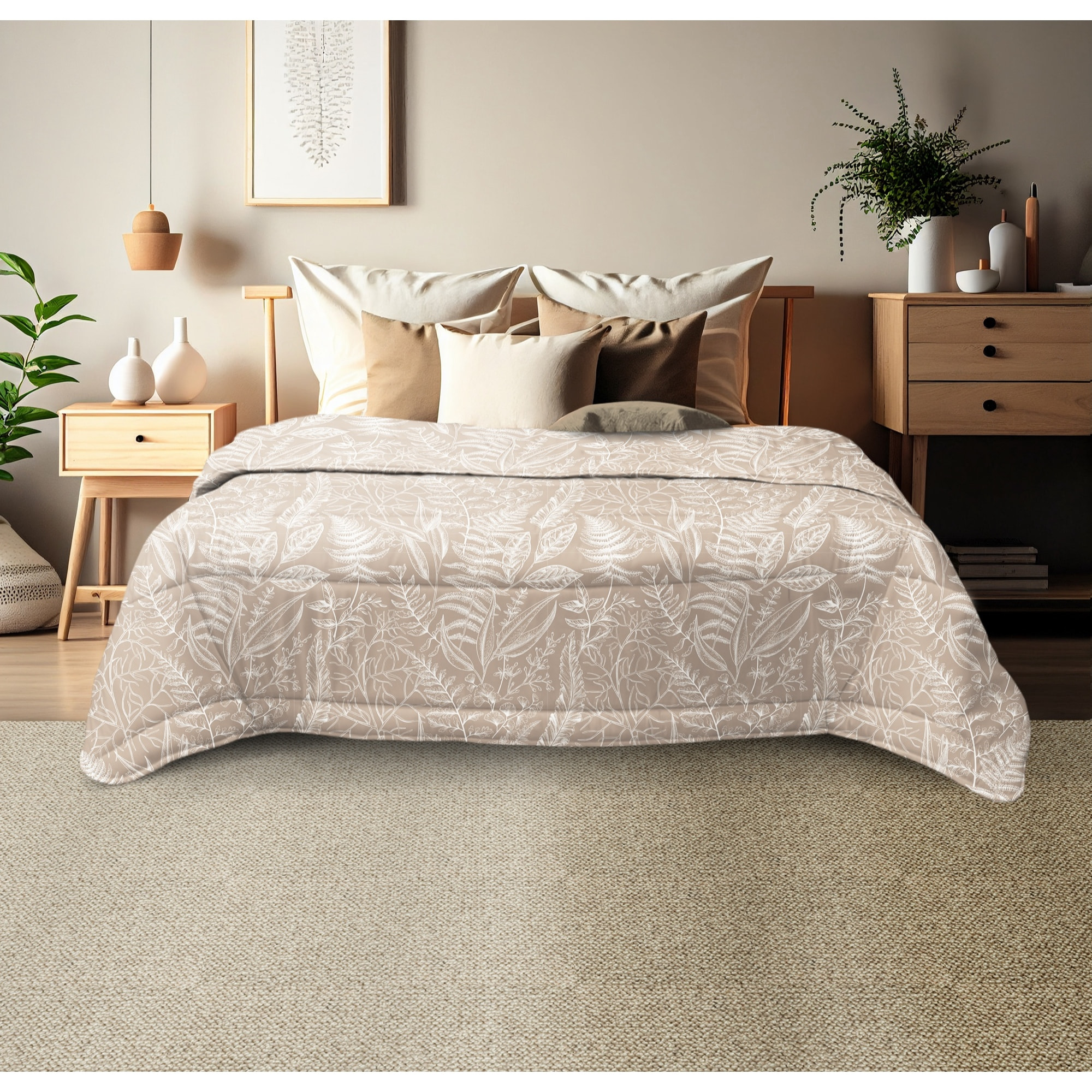 TRAPUNTA INVERNALE MATRIMONIALE FELCE TORTORA MADE IN ITALY