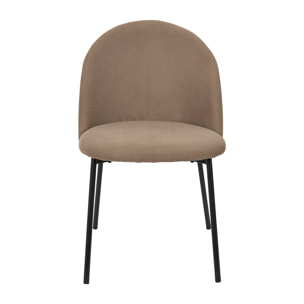 Lot de 4 Chaises - HOME DECO FACTORY - Jules - Côtelées - Taupe