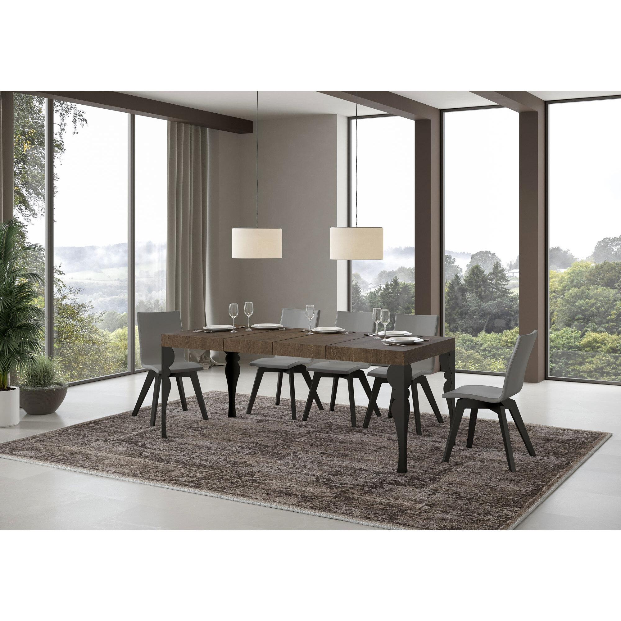 Mesa extensible 90x130/234 cm Paxon Premium Nogal estructura Antracita