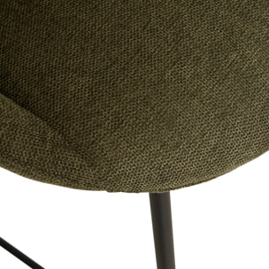 Lot de 2 Tabouret de bar Amago vert cèdre 54x52cm