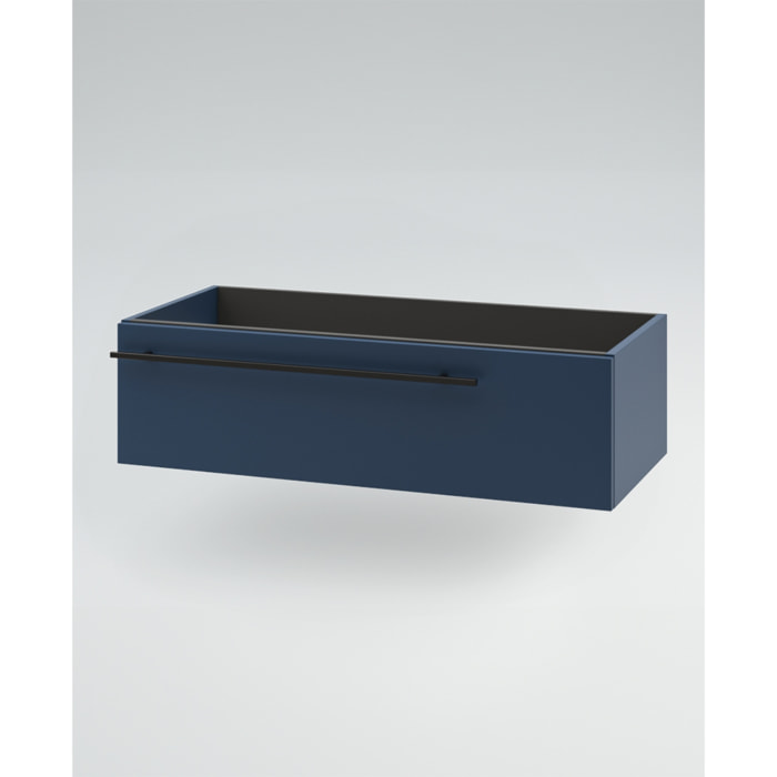 MOBILE DA BAGNO RIFLESSO 120 BLU OCEANO E ROVERE NATURALE - 6 PEZZI