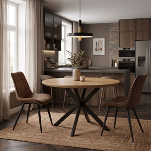 Tavolo rotondo GIRAGLIA in mdf finitura rovere