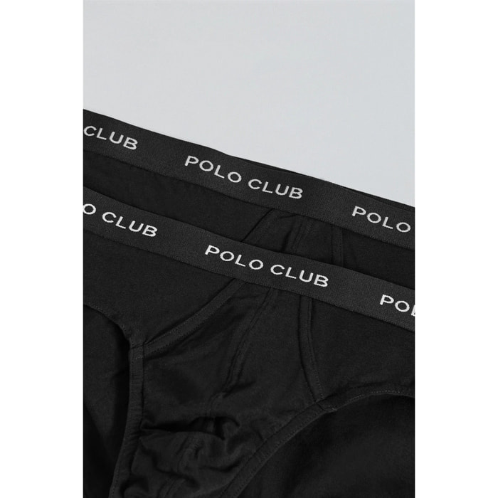 Pack di due slip neri con particolare Polo Club