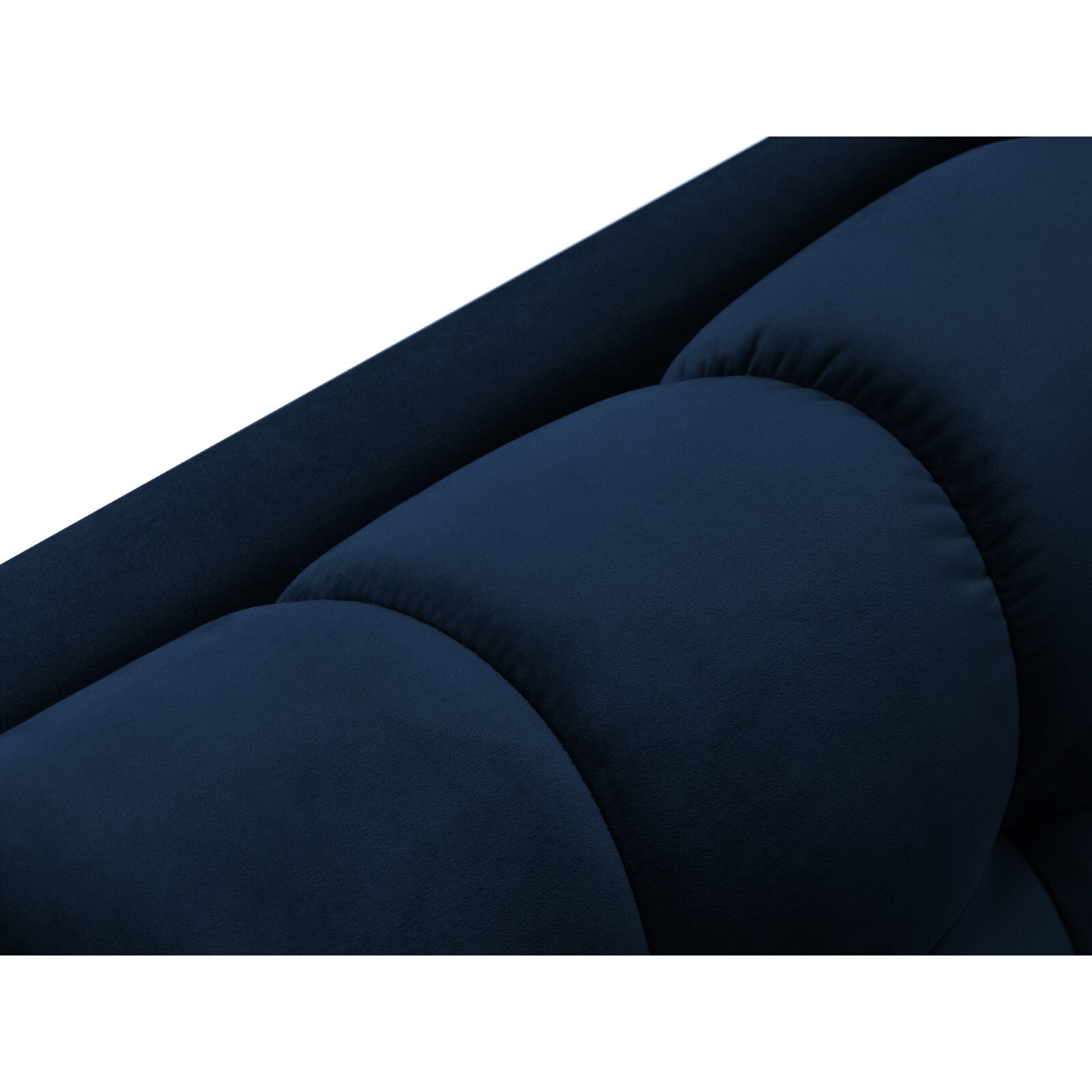 Méridienne droite "Bali" en velours bleu roi
