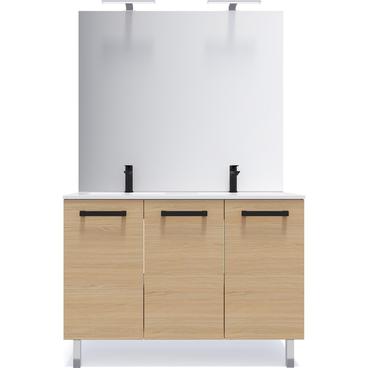 Meuble salle de bain double vasque 3 portes - CHELSEA