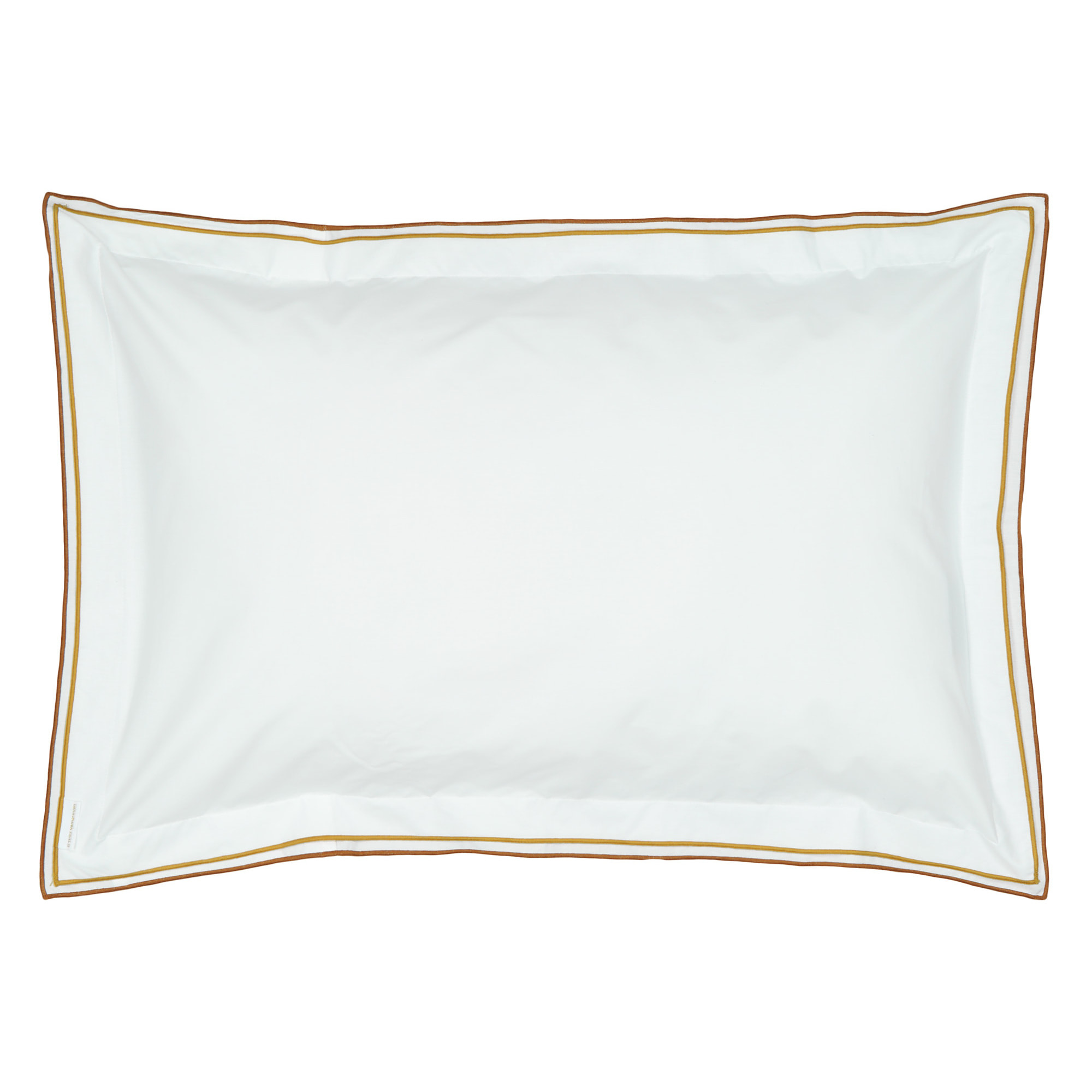 Taie d'oreiller unie en percale de coton, ASTOR, Châtaigne/Ocre