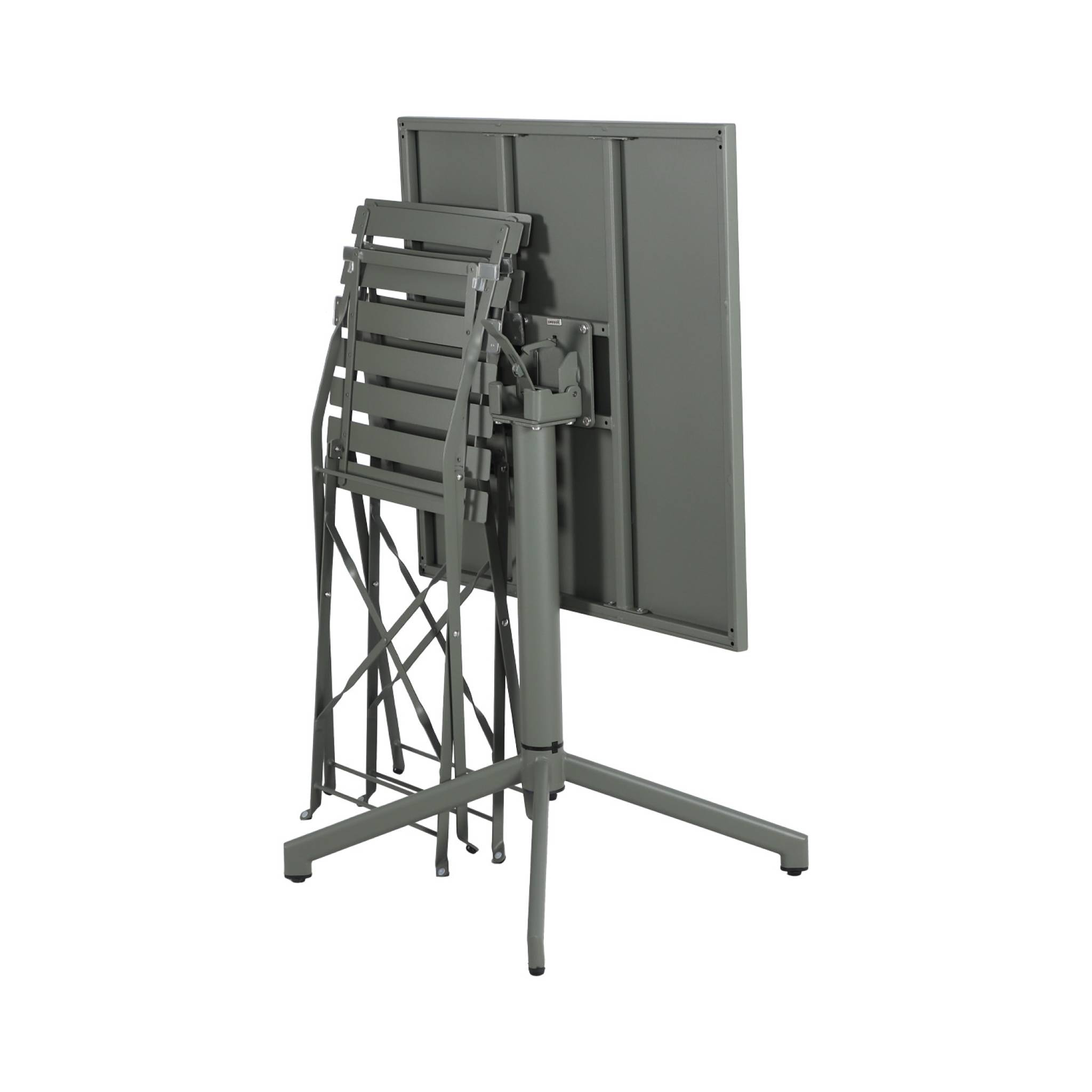 Table de jardin bistrot pliante métal + 2 assises EMILIA + CHIARA