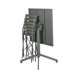 Table de jardin bistrot pliante métal + 2 assises EMILIA + CHIARA