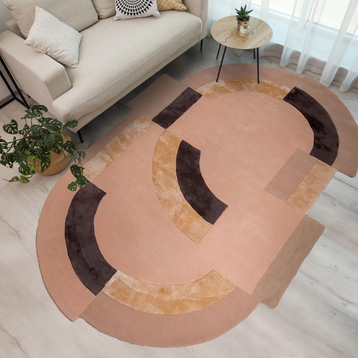 Tapis tufté main en laine et viscose - OVOL - doux, soyeux et épais