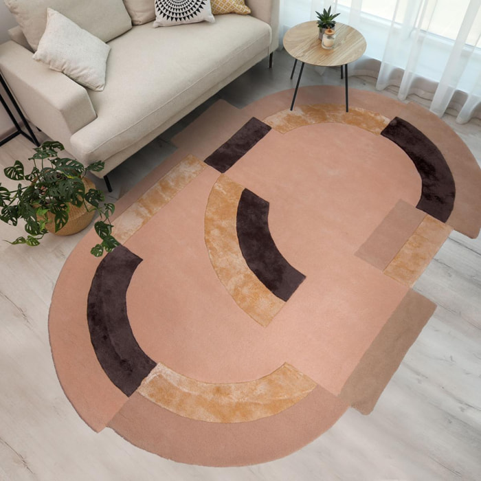 Tapis tufté main en laine et viscose - OVOL - doux, soyeux et épais
