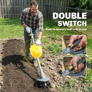 Motobineuse sans fil 355W 2 batteries 2 x 20V 4 fraises acier gris