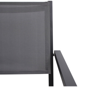 Table de jardin aluminium + 6 assises - Capua - Anthracite. gris - 6 places - 1 grande table rectangulaire. 6 fauteuils empilables