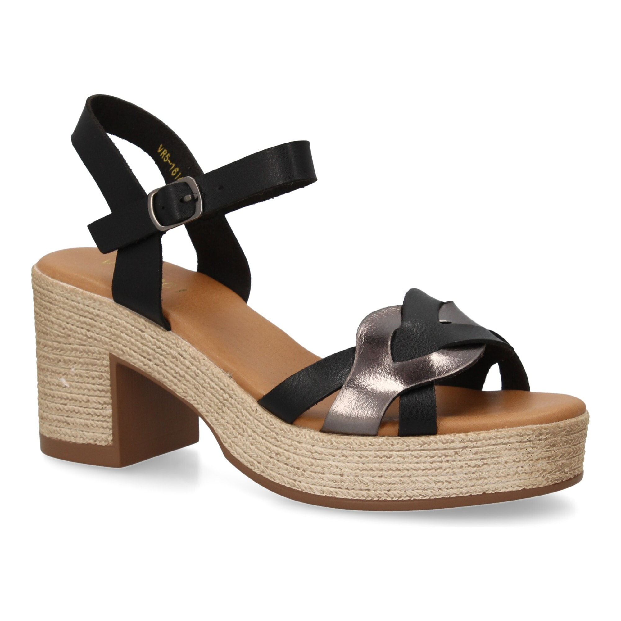 Sandalia de tacon para mujer diseño moderno elegante y comodo con tiras cruzadas en la pala