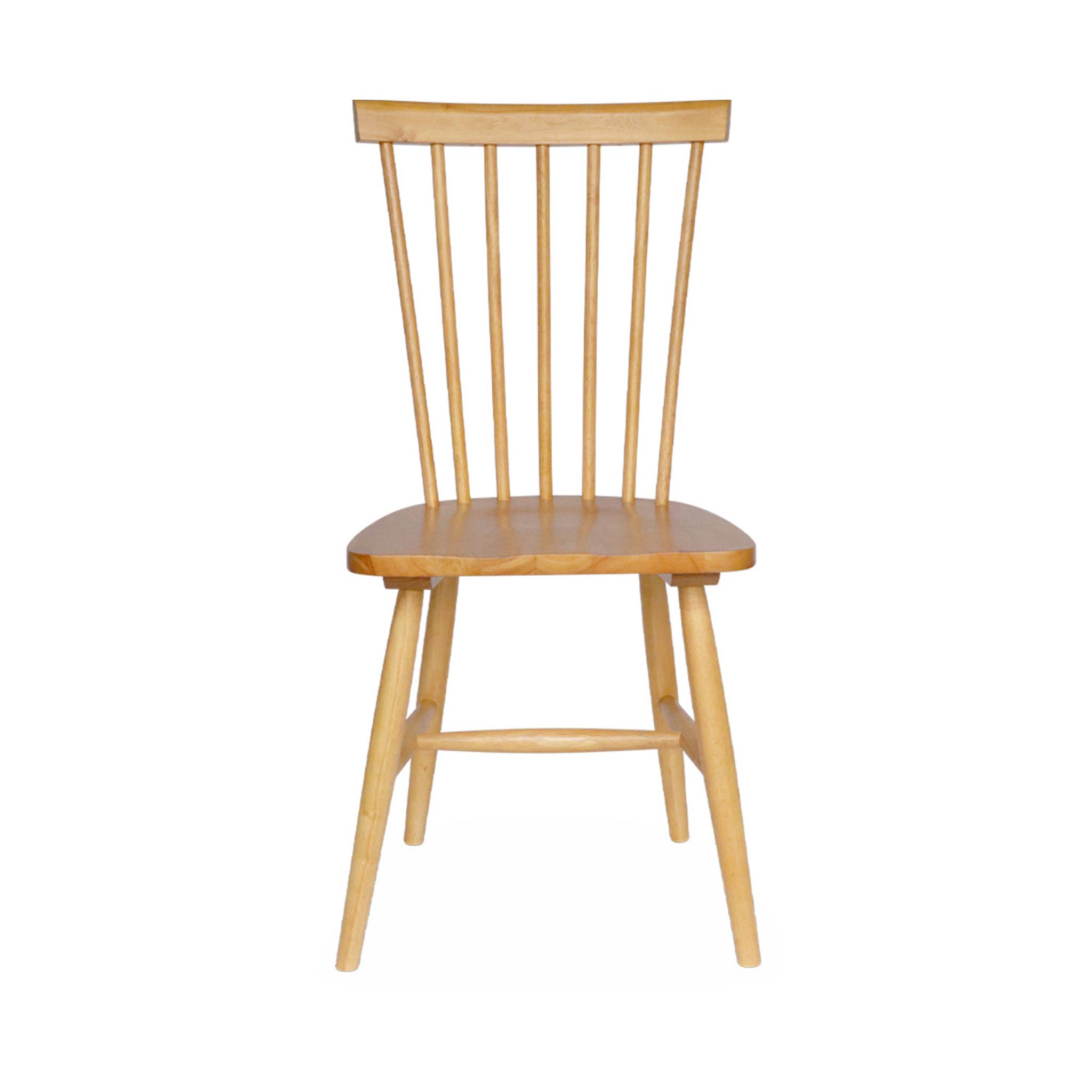 Lot de 2 chaises naturelles à barreaux en bois d'hévéa. ROMIE. L 50.8 x P 44.2 x H 90cm