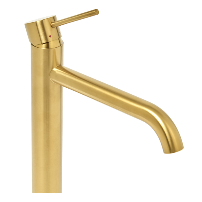 Aurum mitigeur lavabo inoxydable, à levier, sans vidage, or brossé SATBAUR285BG avec une garantie de 5 ans