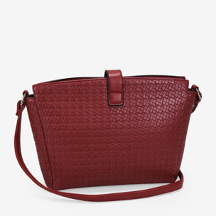 Bolso bandolera rojo con solapa de metal