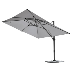 Grand parasol rectangulaire avec rotation 360° - Gris anthracite