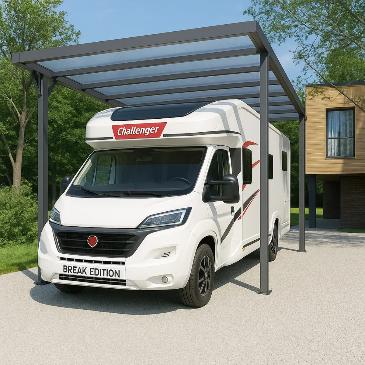 Carport camping car - Toit monopente - Hegoa 25