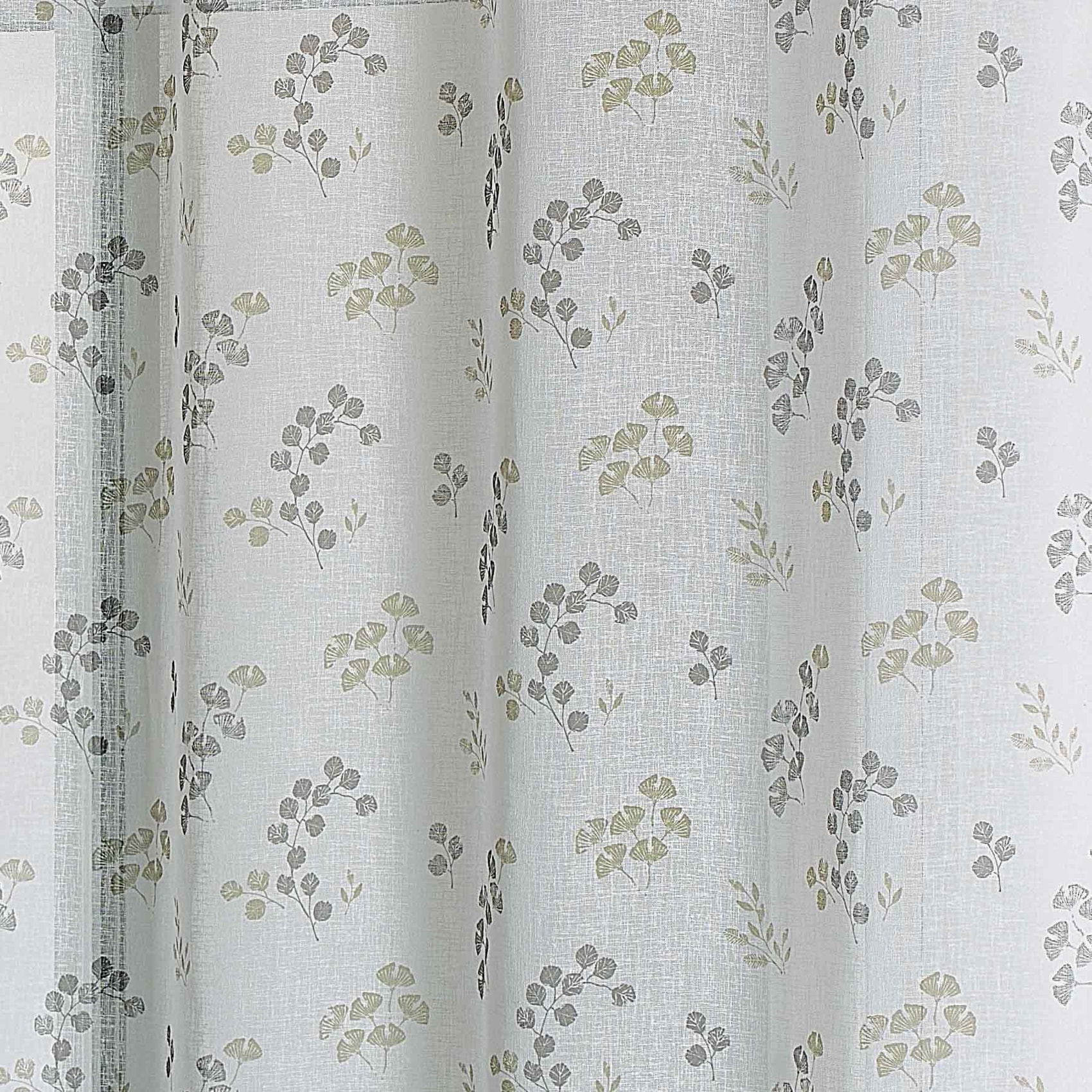 Voilage tamisant en étamine fleurie - Taupe